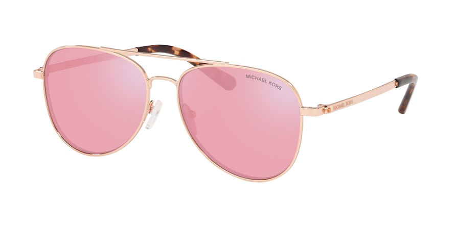 Michael Kors SAN DIEGO MK1045 Pilot Sunglasses  11089L-ROSE GOLD 56-15-140 - Color Map pink