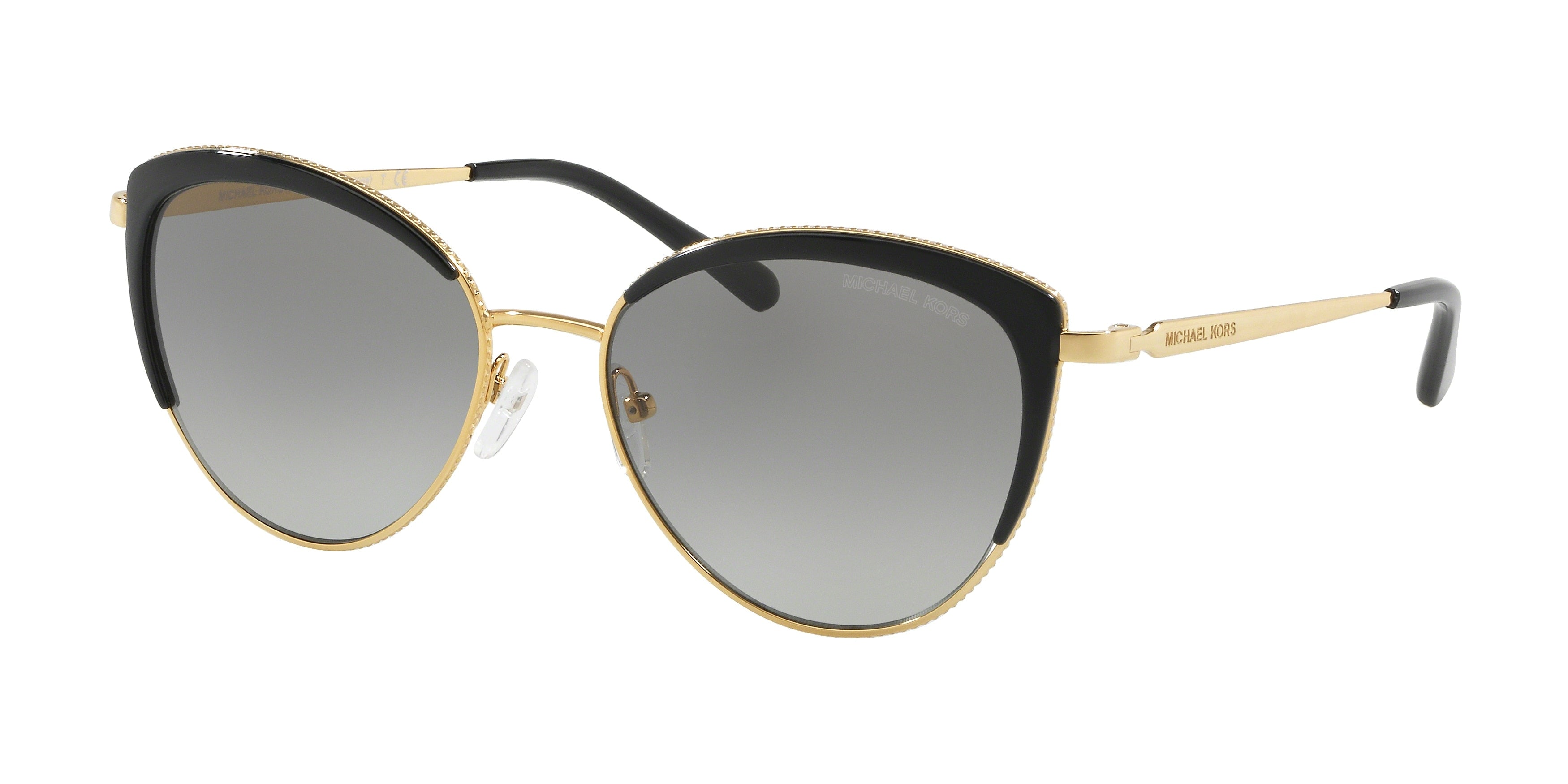 Michael Kors KEY BISCAYNE MK1046 Cat Eye Sunglasses  110011-Light Gold/Black 56-140-17 - Color Map Gold