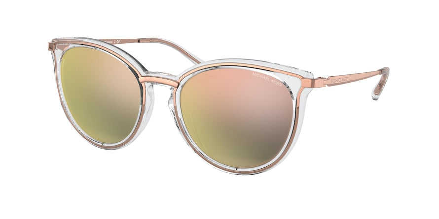 Michael Kors BRISBANE MK1077 Round Sunglasses  11084Z-ROSE GOLD/CLEAR 54-19-140 - Color Map clear