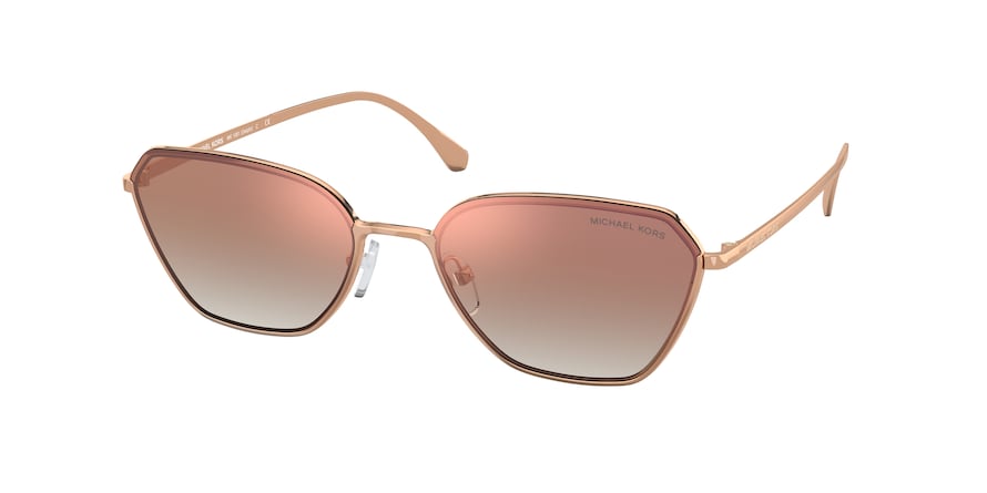Michael Kors DELPHI MK1081 Irregular Sunglasses  11086F-ROSE GOLD 56-18-140 - Color Map pink