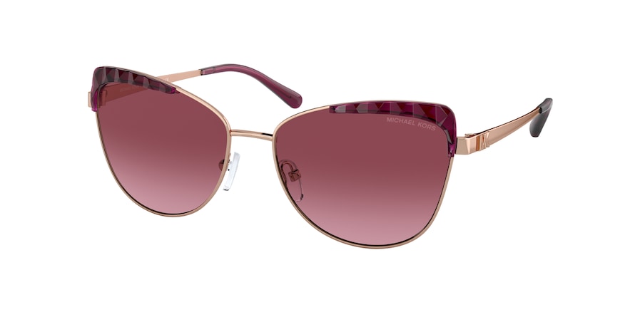Michael Kors SAN LEONE MK1084 Cat Eye Sunglasses  11088H-ROSE GOLD 56-16-140 - Color Map pink