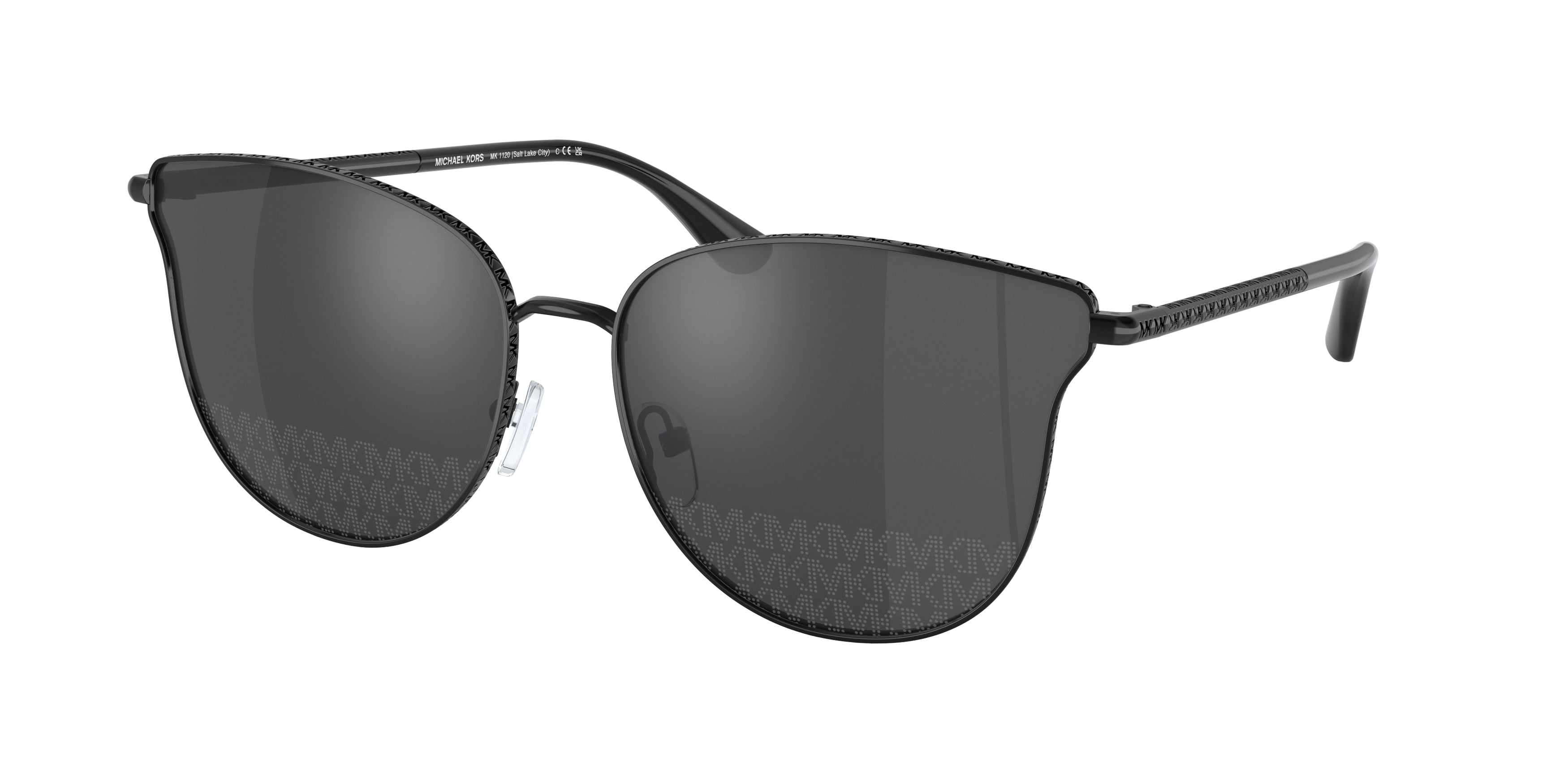 Michael Kors SALT LAKE CITY MK1120 Round Sunglasses  10056G-Shiny Black 62-145-16 - Color Map Black