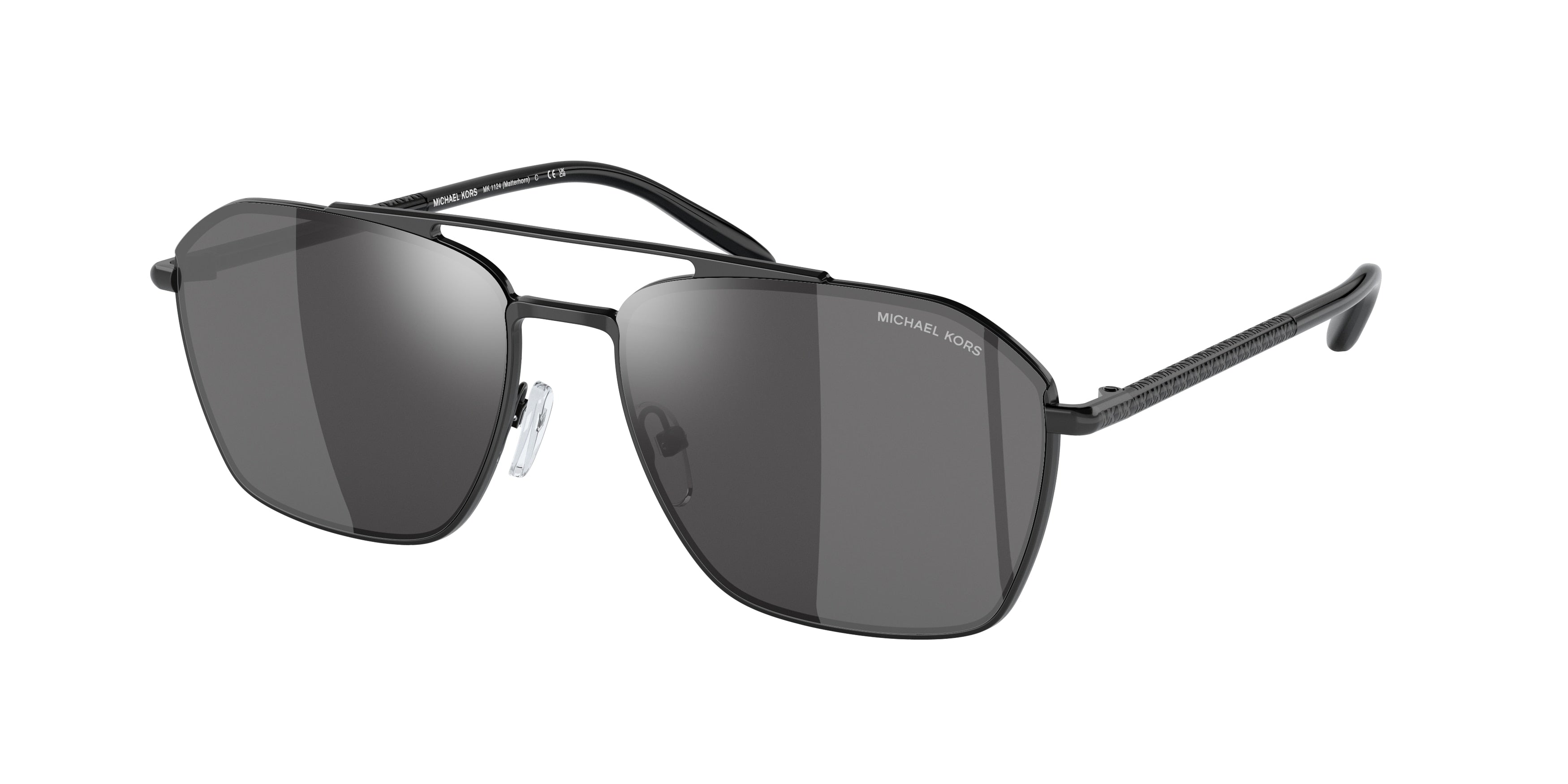 Michael Kors MATTERHORN MK1124 Pilot Sunglasses  10056G-Shiny Black 56-145-16 - Color Map Black
