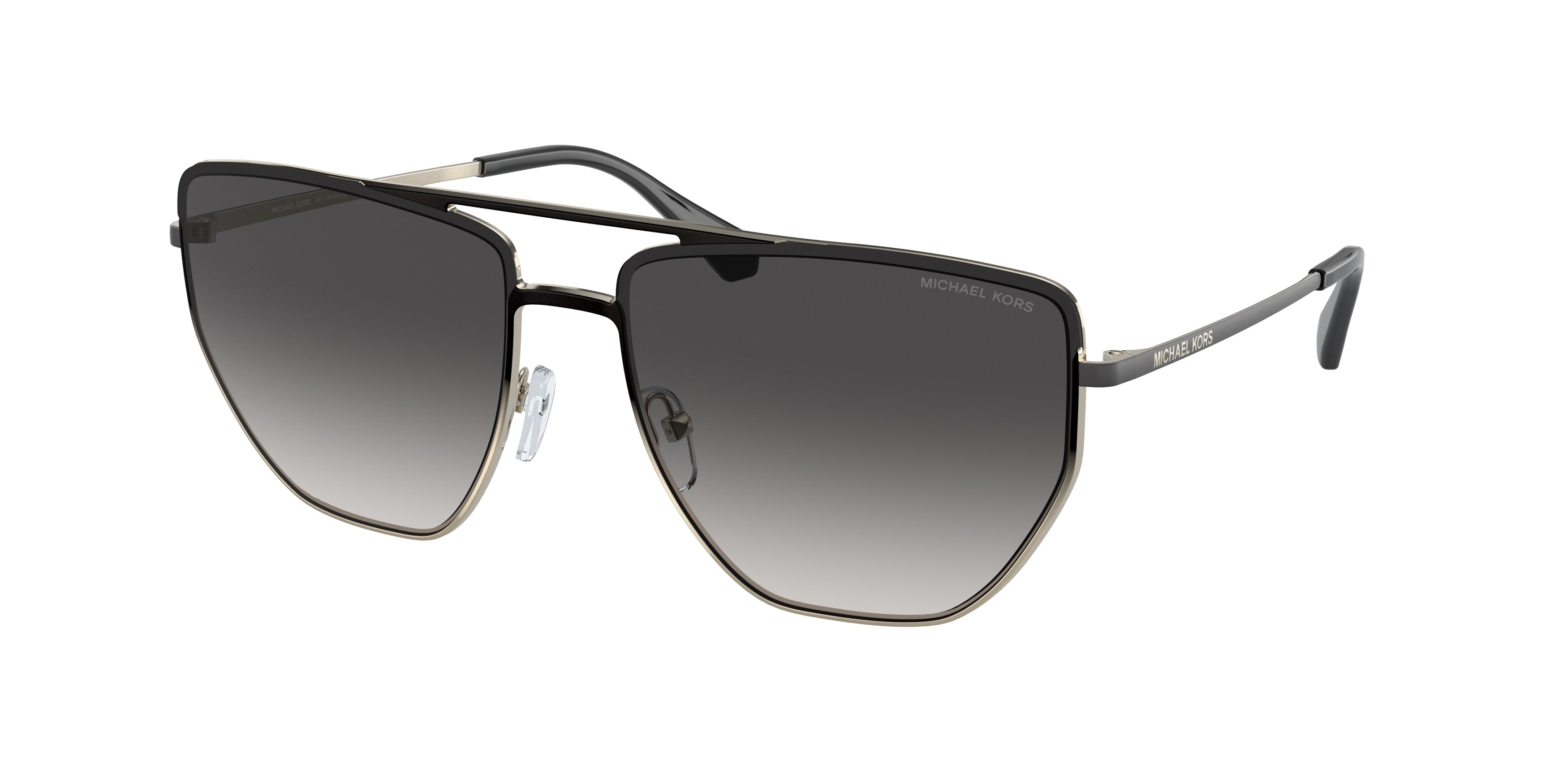 Michael Kors PAROS MK1126 Pilot Sunglasses  10018G-Black Light Gold Gradient 60-140-15 - Color Map Black