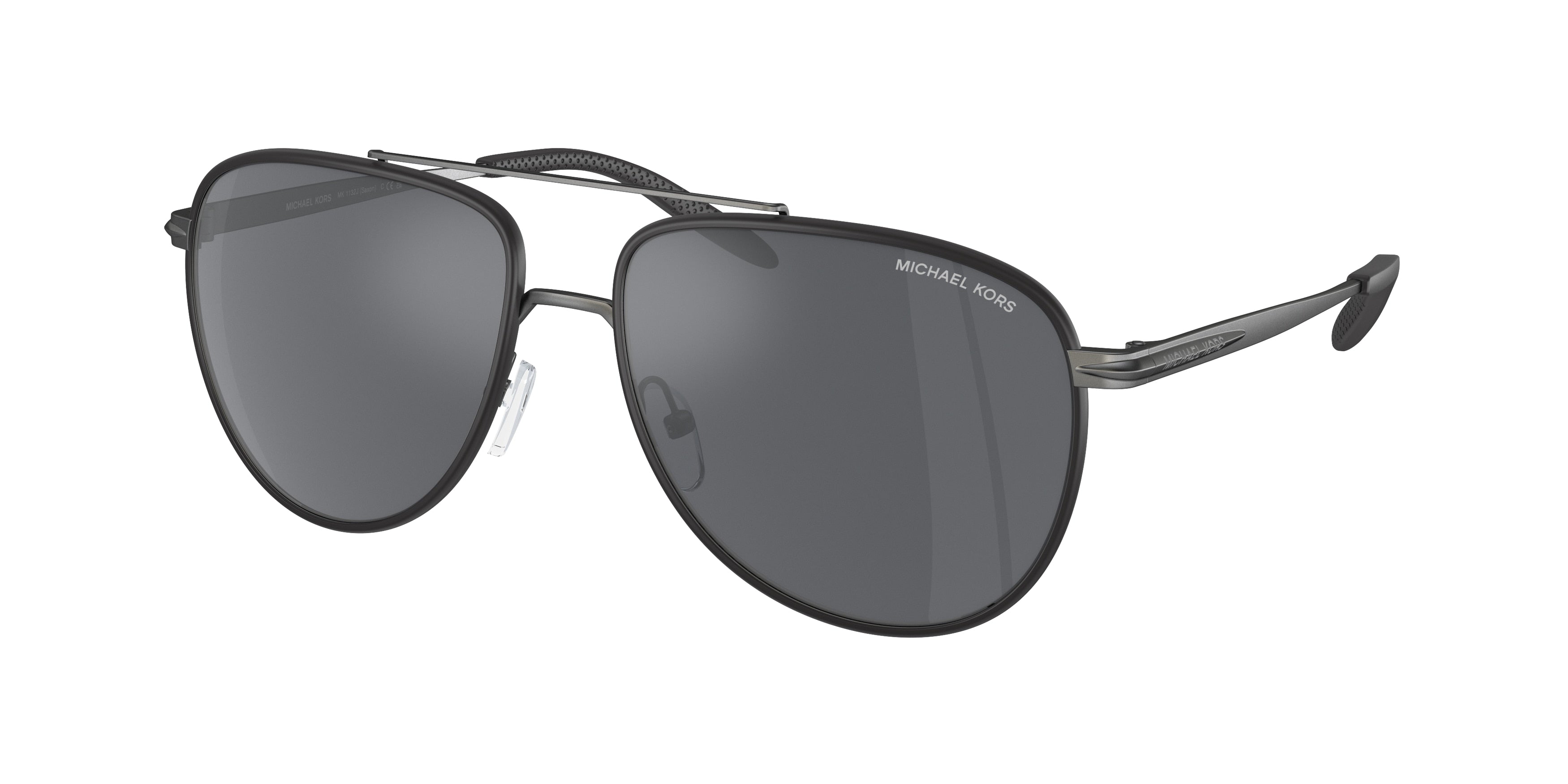 Michael Kors SAXON MK1132J Pilot Sunglasses  10236V-Matte Gunmetal 59-145-16 - Color Map Grey