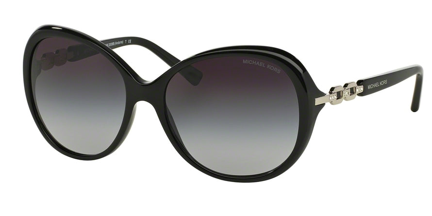 Michael Kors MK2008BF Round Sunglasses  300511-BLACK 58-16-140 - Color Map black