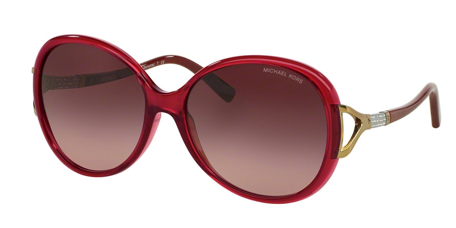 Michael Kors SONOMA MK2011B Round Sunglasses  30428H-MILKY BURGUNDY 58-16-135 - Color Map purple/reddish