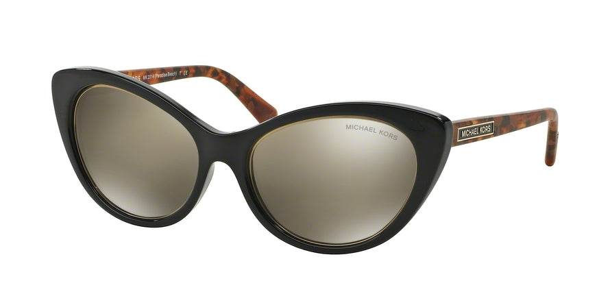 Michael Kors PARADISE BEACH MK2014 Cat Eye Sunglasses  30655A-BLACK BROWN TORTOISE 54-17-135 - Color Map black