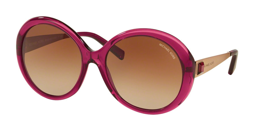 Michael Kors MK2015BF Round Sunglasses  308713-FUSHCIA/ROSE GOLD 58-18-135 - Color Map bordeaux