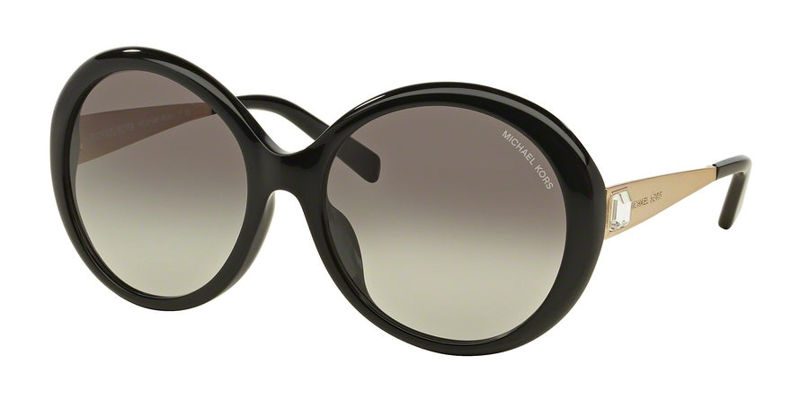 Michael Kors WILLA I MK2015B Round Sunglasses  300511-BLACK/GOLD 58-18-135 - Color Map black