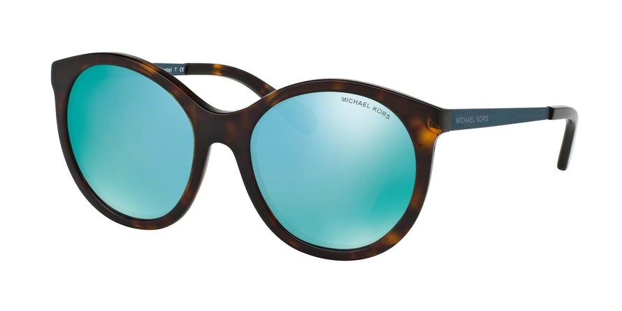 Michael Kors ISLAND TROPICS SEASIDE MK2034F Round Sunglasses  320225-DK TORTOISE 55-18-140 - Color Map havana