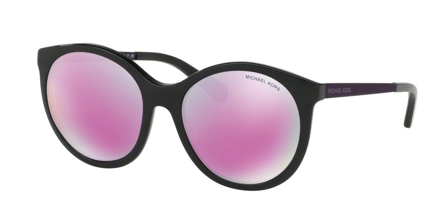 Michael Kors ISLAND TROPICS SEASIDE MK2034F Round Sunglasses  32034X-BLACK 55-18-140 - Color Map black