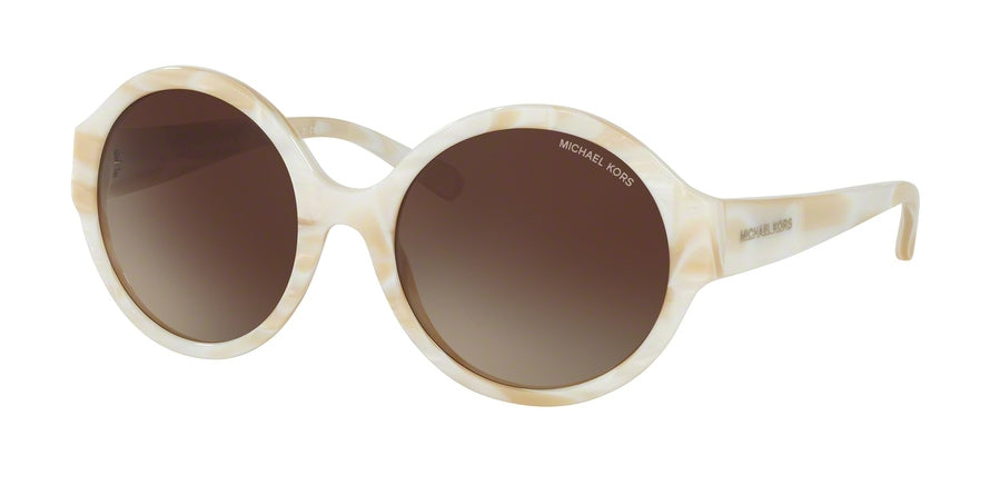 Michael Kors GETAWAY MK2035F Round Sunglasses  320813-IVORY HORN 55-20-135 - Color Map multicolor