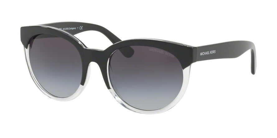 Michael Kors CARTAGENA MK2059 Round Sunglasses  331411-BLACK/CLEAR CRYSTAL 54-19-140 - Color Map black