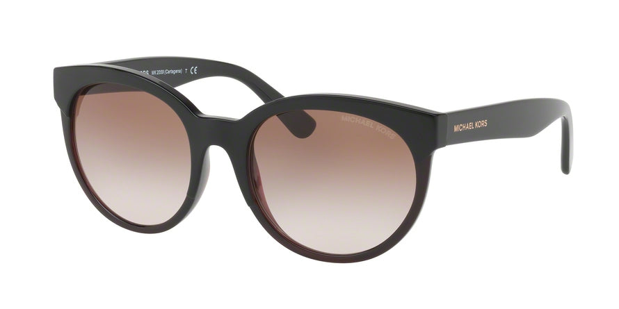Michael Kors CARTAGENA MK2059 Round Sunglasses  331513-BLACK/MILKY MERLOT 54-19-140 - Color Map black