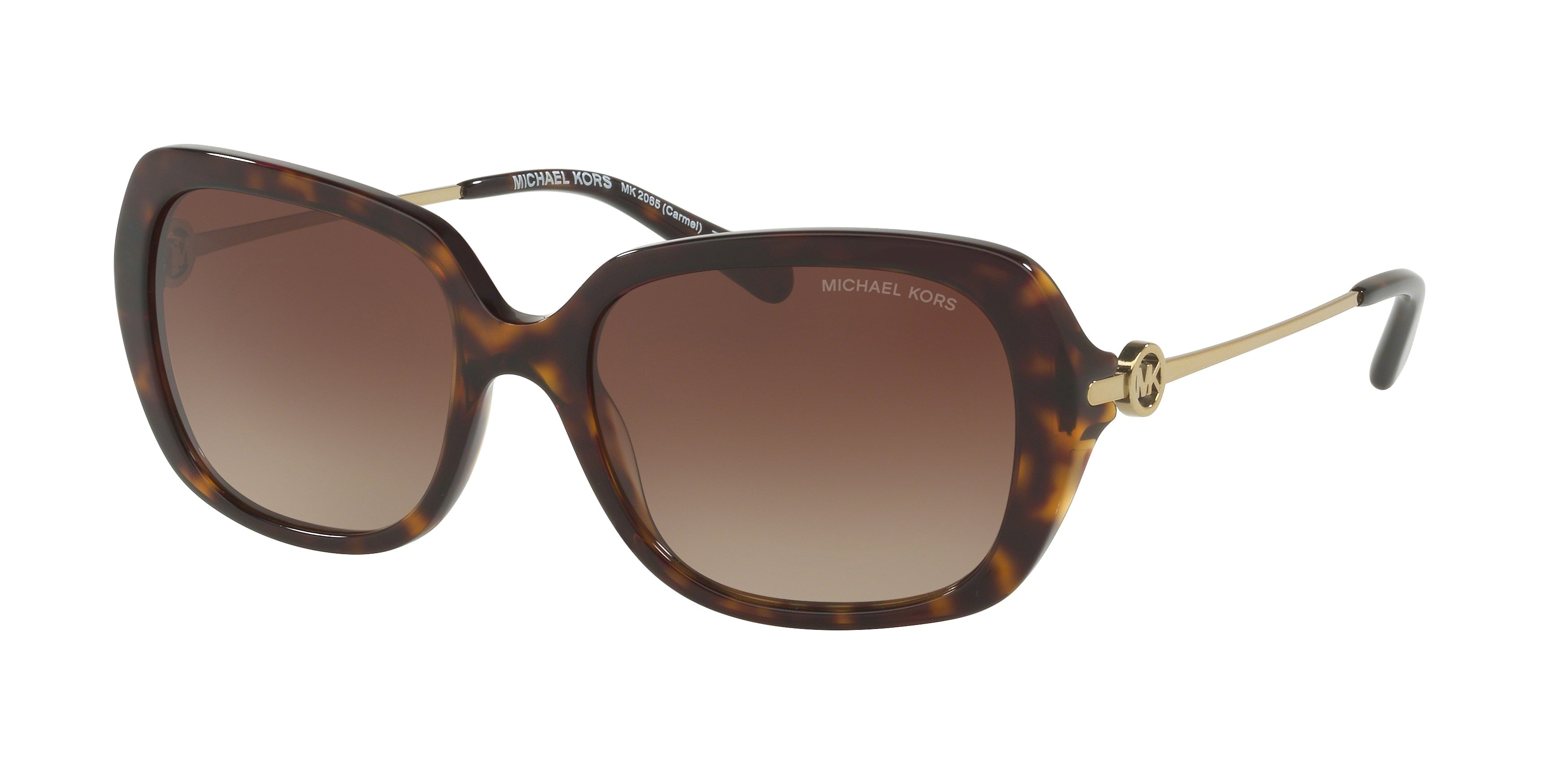 Michael Kors CARMEL MK2065 Rectangle Sunglasses  300613-Dark Tortoise 54-140-18 - Color Map Tortoise