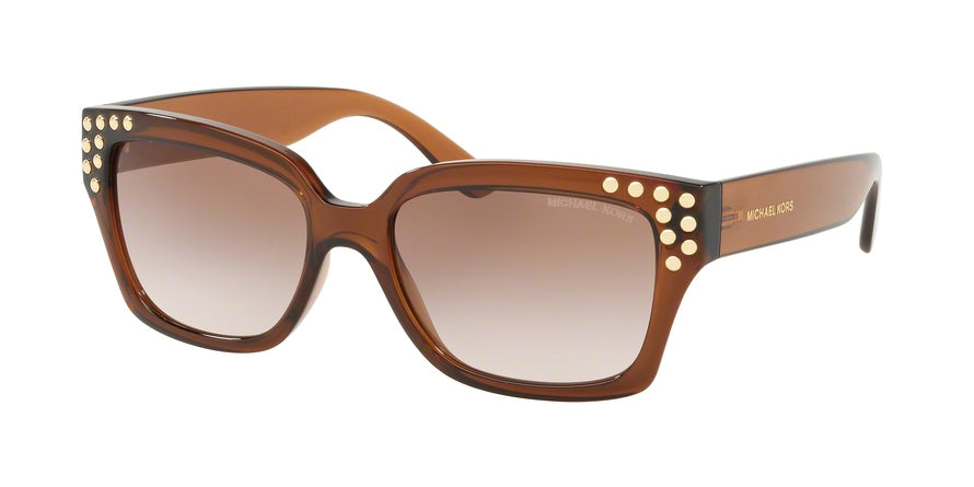 Michael Kors BANFF MK2066 Rectangle Sunglasses  334813-DARK BROWN CRYSTAL 55-17-140 - Color Map brown