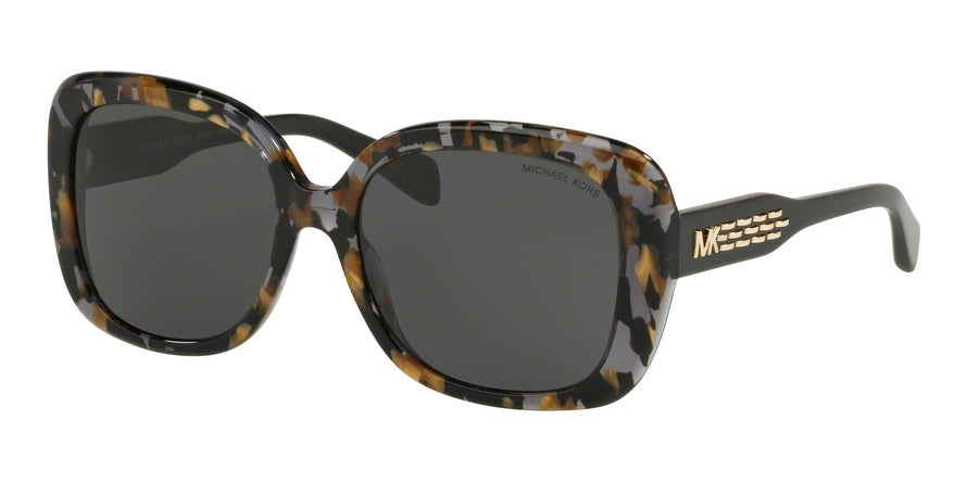 Michael Kors KLOSTERS MK2081 Rectangle Sunglasses  334087-BLACK/GOLD TORT 56-17-140 - Color Map black