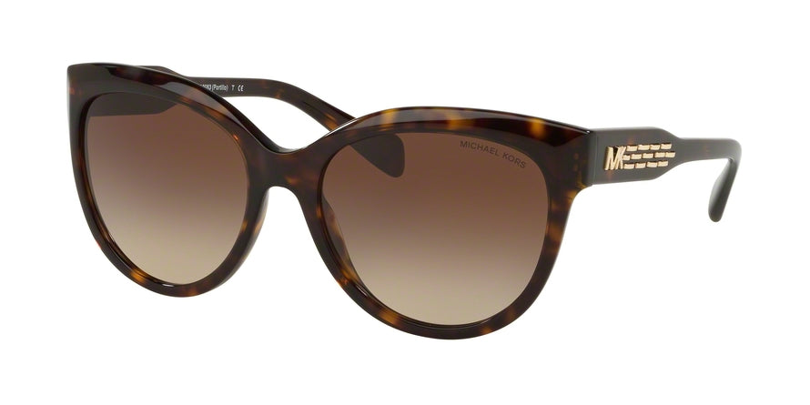 Michael Kors MK2083F Round Sunglasses  300613-DARK TOT 57-18-140 - Color Map multicolor