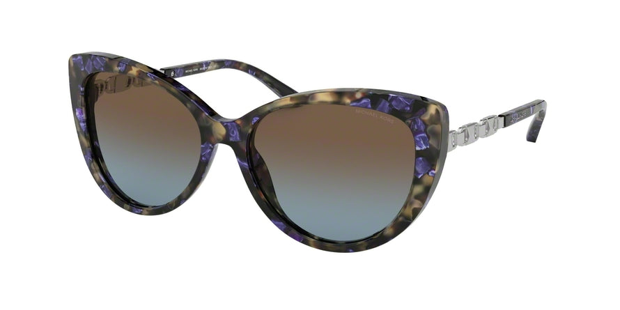 Michael Kors GALAPAGOS MK2092F Cat Eye Sunglasses  327948-BLUE FLECK TORT 56-16-140 - Color Map havana