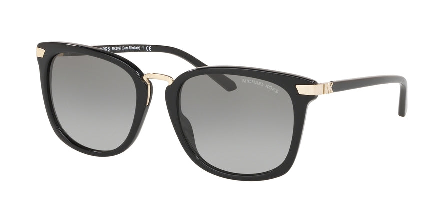 Michael Kors CAPE ELIZABETH MK2097F Square Sunglasses  300511-BLACK 54-19-140 - Color Map black