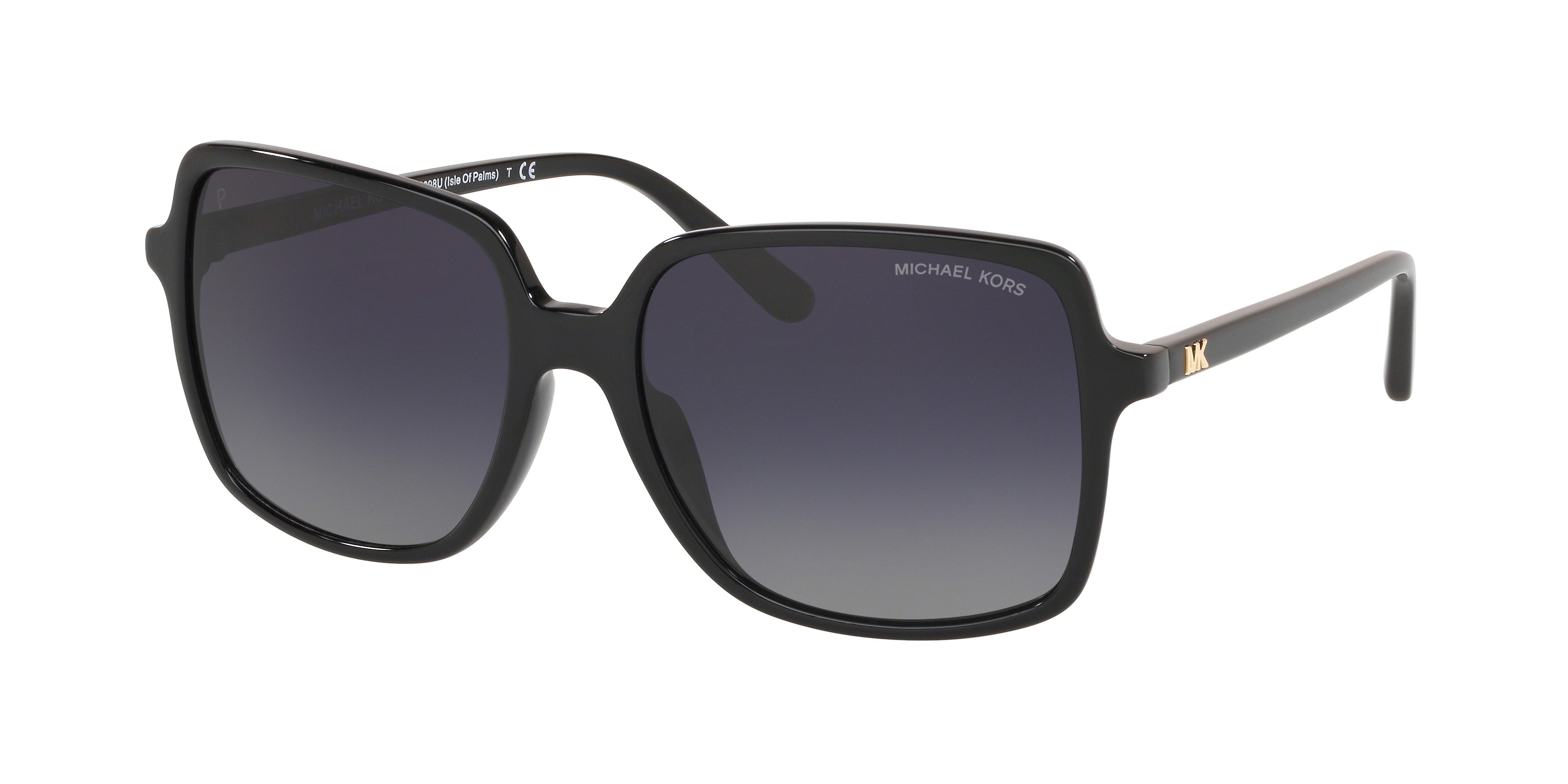 Michael Kors ISLE OF PALMS MK2098U Square Sunglasses  3781T3-Black 56-140-17 - Color Map Black