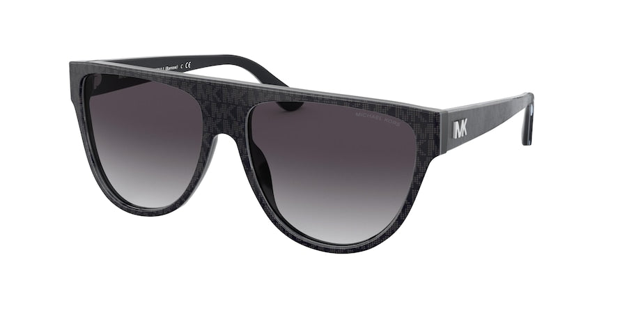 Michael Kors BARROW MK2111 Irregular Sunglasses  35568G-BLACK GREY JACQUARD LOGO 57-15-140 - Color Map grey