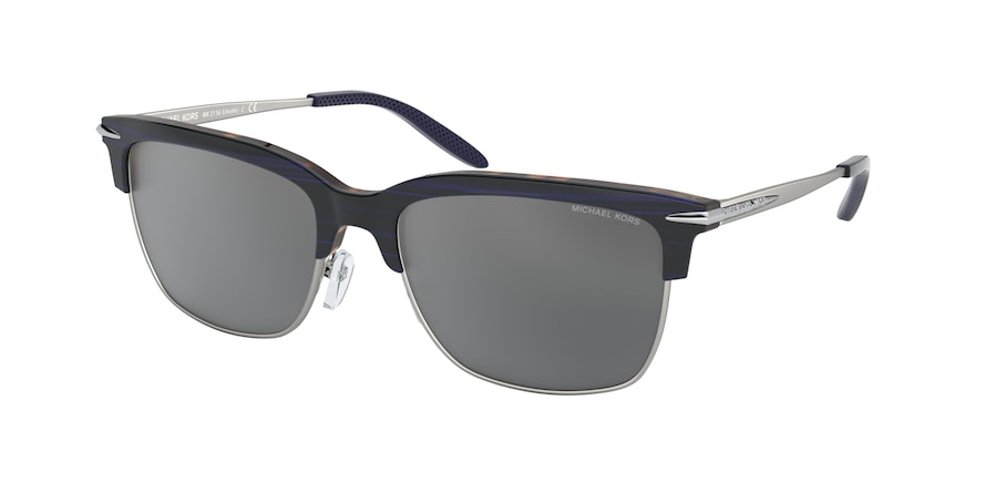 Michael Kors LINCOLN MK2116 Square Sunglasses  35556G-NAVY HORN 56-18-145 - Color Map blue