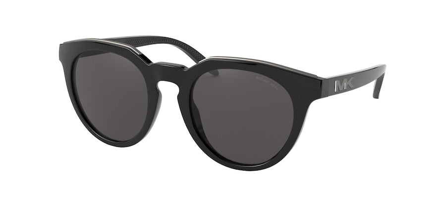 Michael Kors MARCO MK2117 Round Sunglasses  333287-SHINY BLACK 50-21-135 - Color Map black