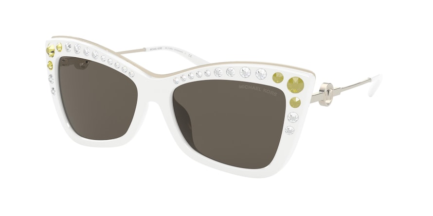 Michael Kors HOLLYWOOD MK2128BU Cat Eye Sunglasses  3346/3-OPTIC WHITE 55-16-140 - Color Map white
