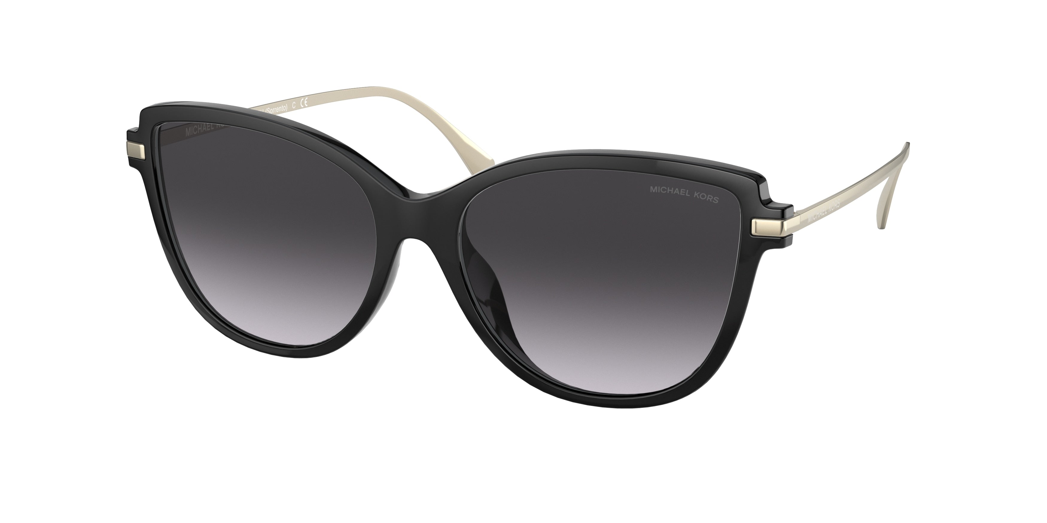Michael Kors SORRENTO MK2130U Cat Eye Sunglasses  33328G-Black 56-140-16 - Color Map Black
