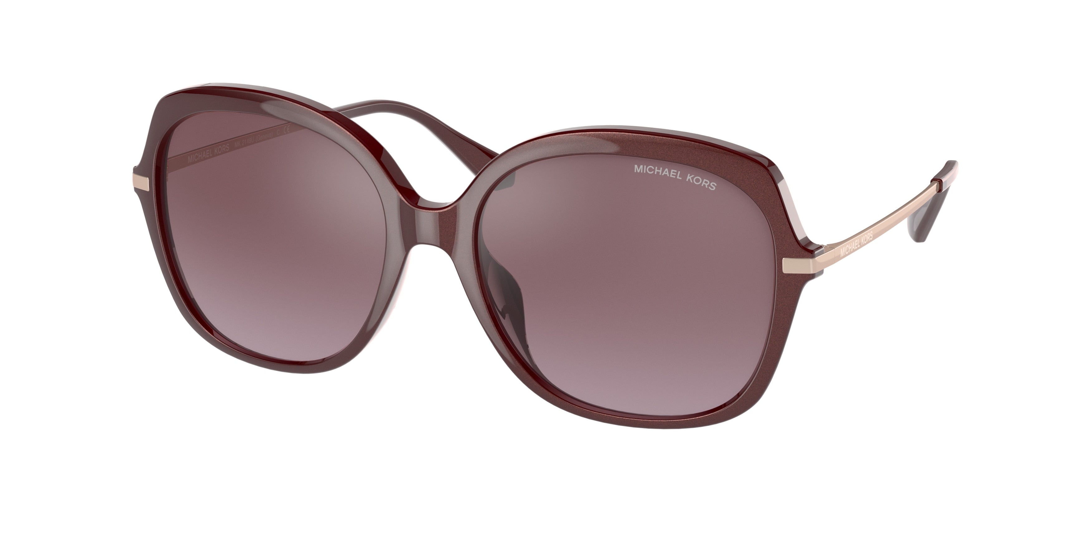 Michael Kors GENEVA MK2149U Square Sunglasses  33446X-Cordovan Pearlized 56-140-17 - Color Map Brown