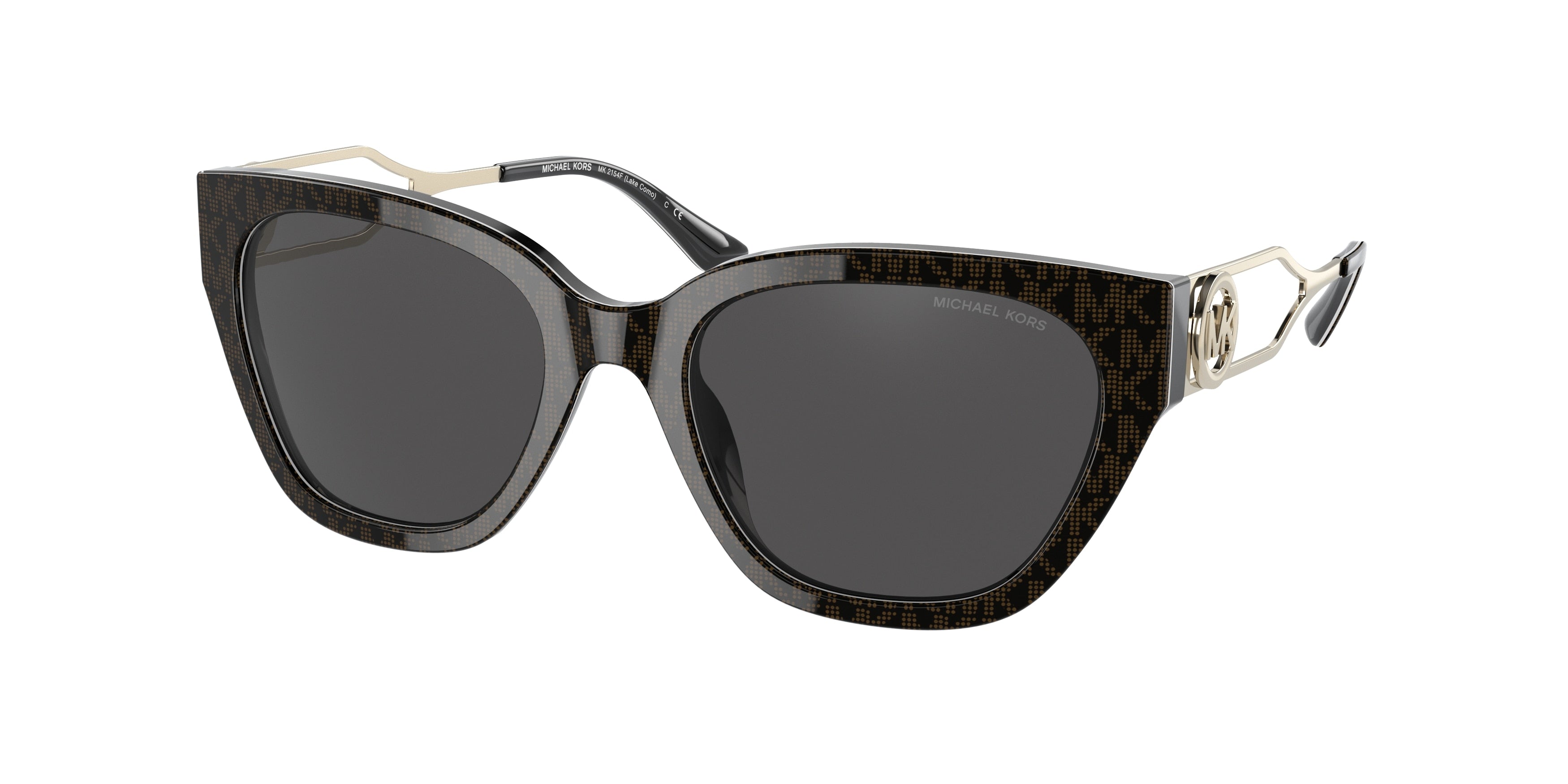 Michael Kors LAKE COMO MK2154F Pillow Sunglasses  370687-Brown Signature Pvc 54-140-19 - Color Map Brown