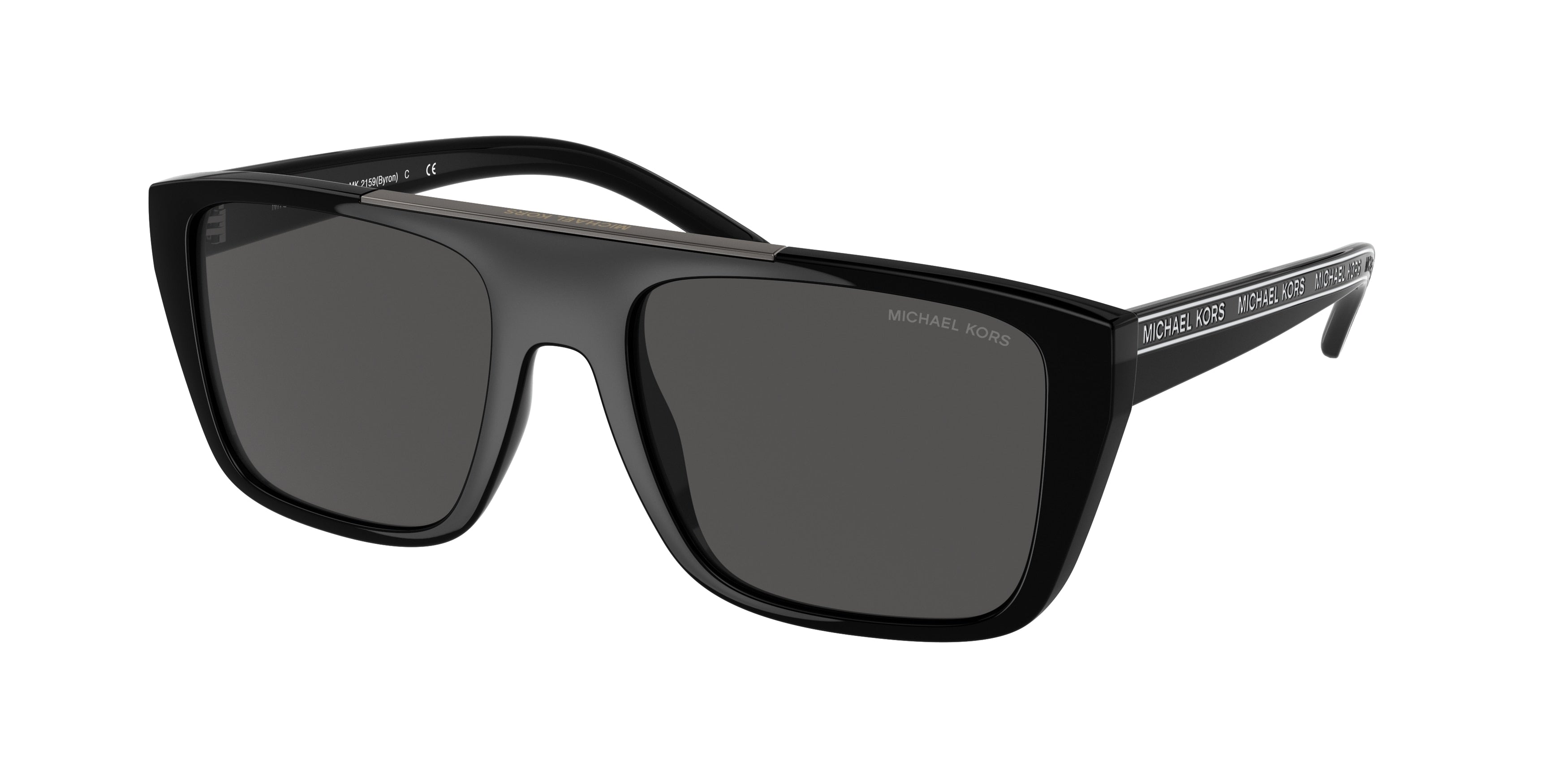 Michael Kors BYRON MK2159 Rectangle Sunglasses  300587-Black 55-145-19 - Color Map Black
