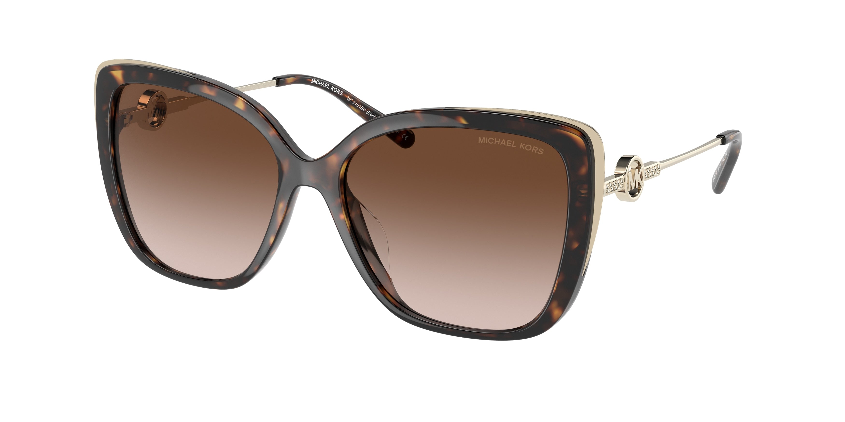 Michael Kors EAST HAMPTON MK2161BU Butterfly Sunglasses  300613-Dark Tortoise 56-142-16 - Color Map Tortoise