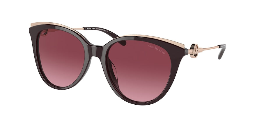 Michael Kors MONTAUK MK2162U Round Sunglasses  33448H-CORDOVAN 53-18-140 - Color Map red
