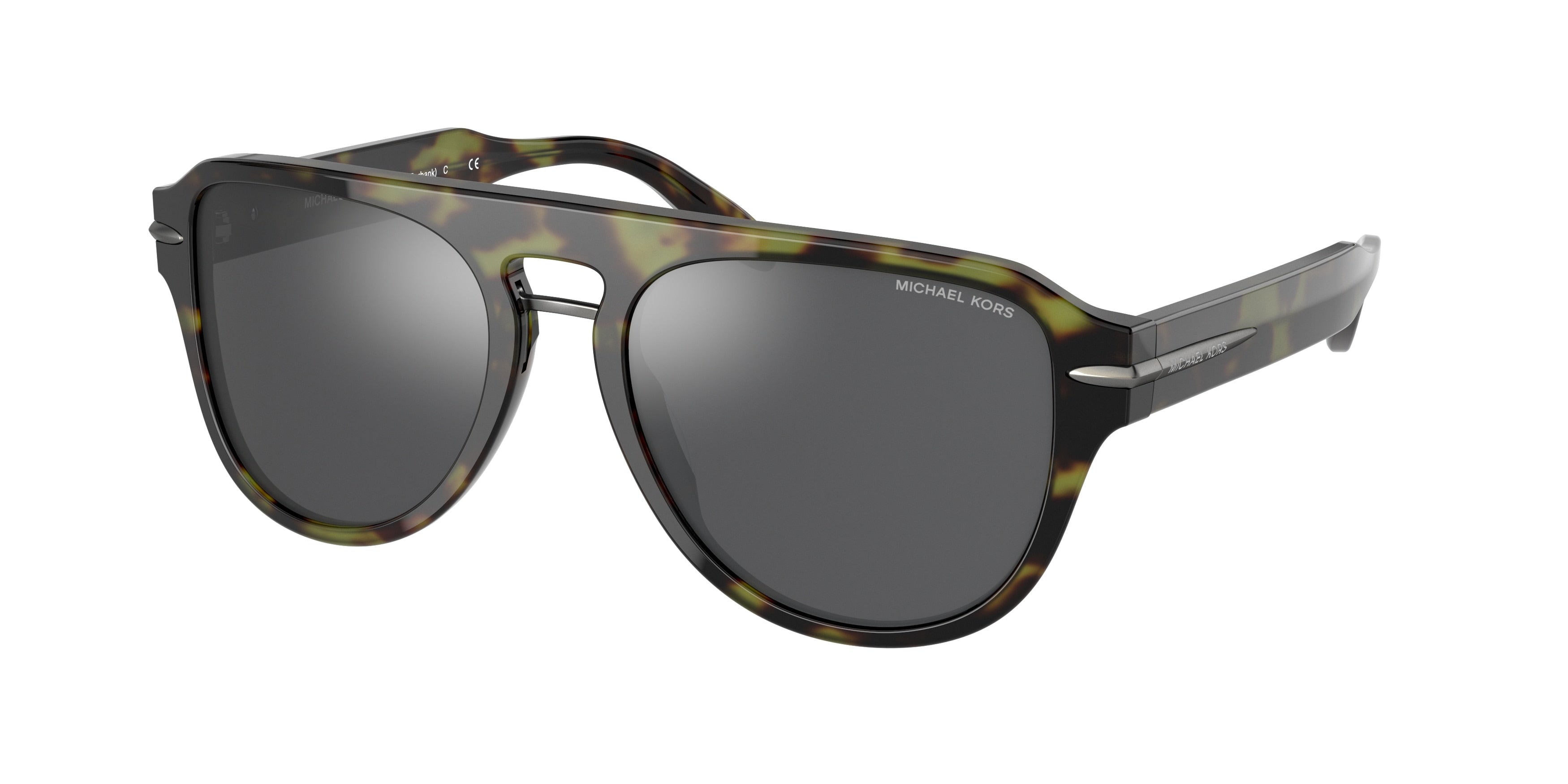 Michael Kors BURBANK MK2166 Pilot Sunglasses  37056G-Olive Tortoise 56-145-19 - Color Map Green