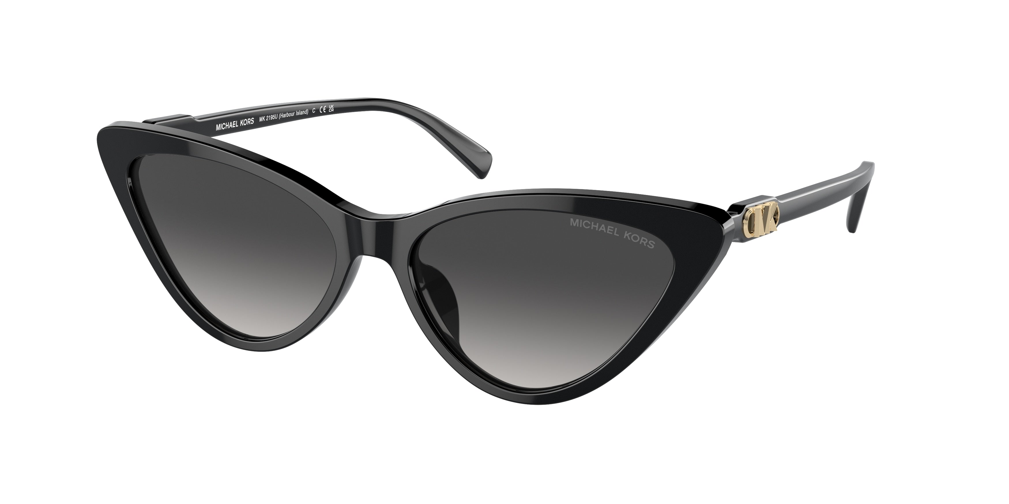 Michael Kors HARBOUR ISLAND MK2195U Cat Eye Sunglasses  30058G-Black 56-140-16 - Color Map Black