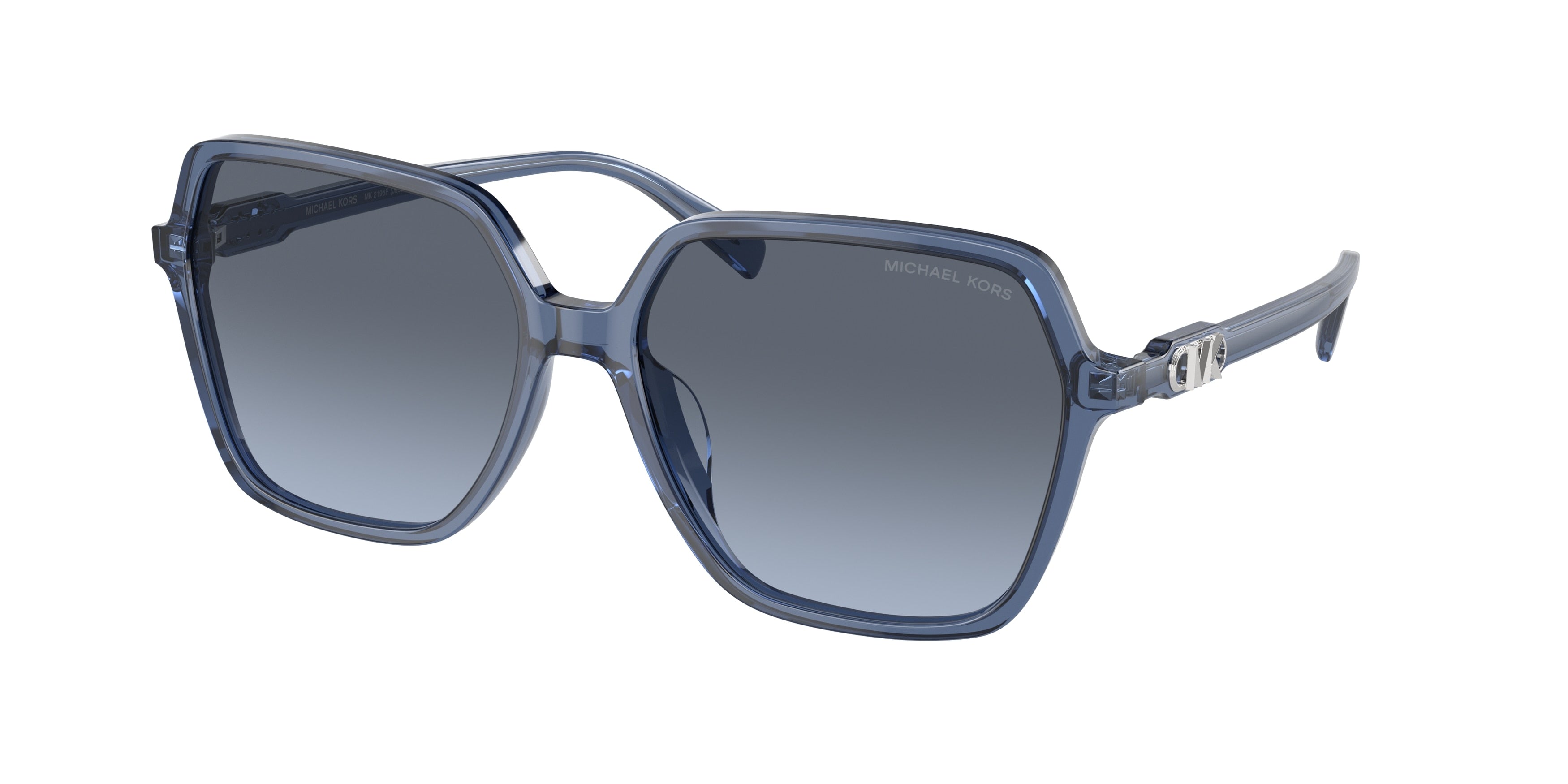 Michael Kors JASPER MK2196F Square Sunglasses  39568F-Blue Transparent 60-150-15 - Color Map Blue