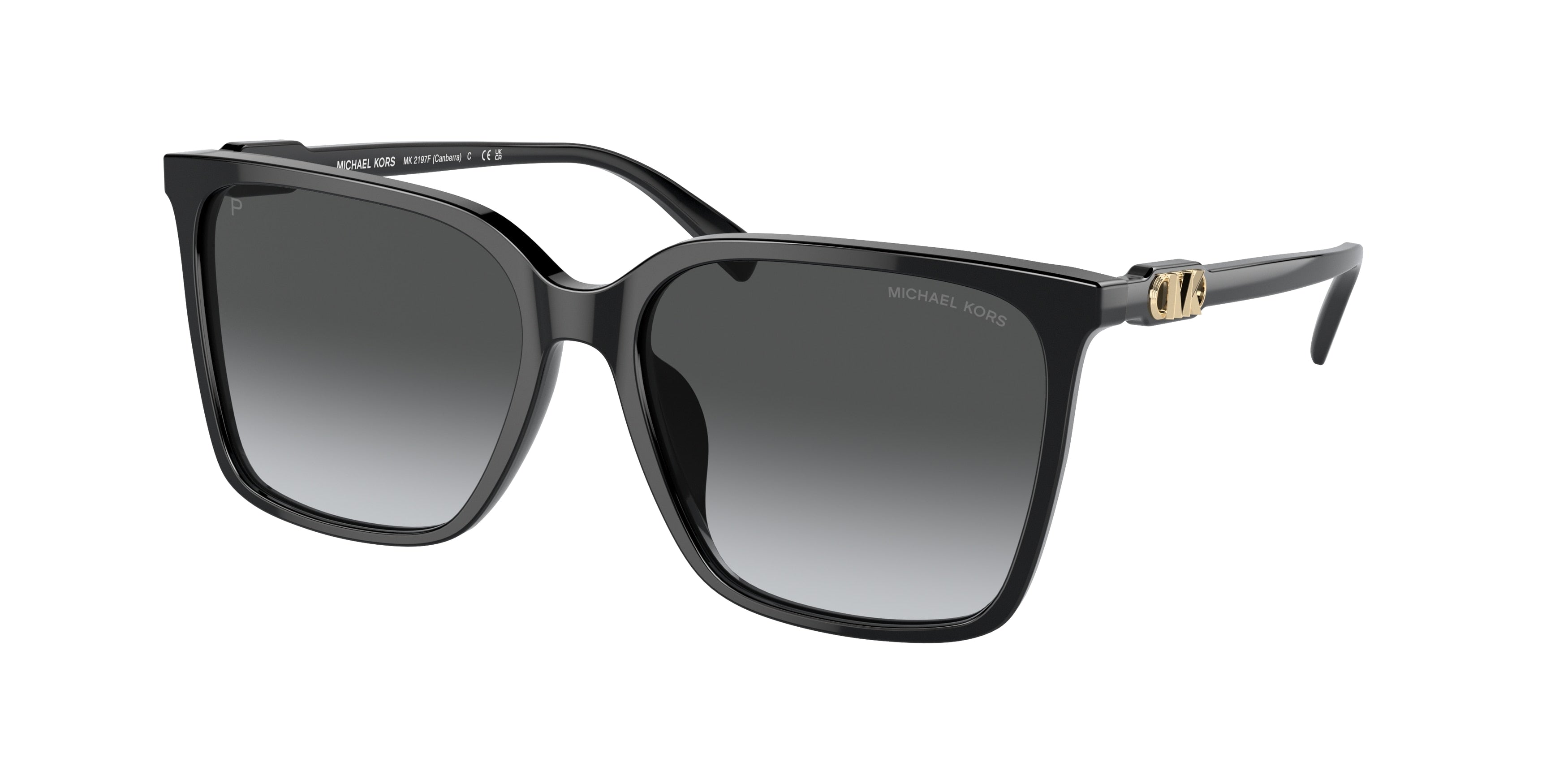 Michael Kors CANBERRA MK2197F Rectangle Sunglasses  3005T3-Black 58-150-16 - Color Map Black