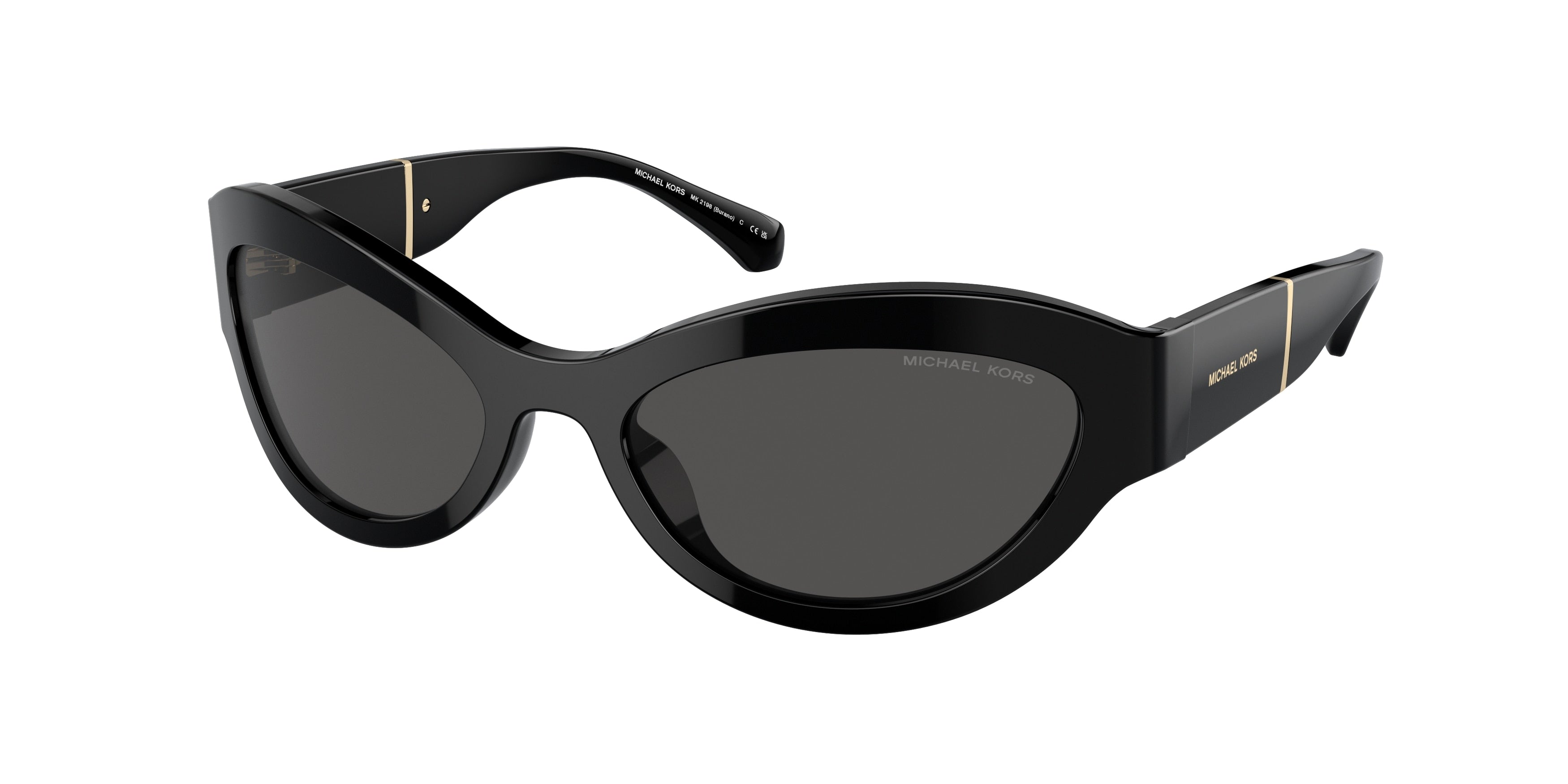 Michael Kors BURANO MK2198 Oval Sunglasses  300587-Black 59-130-19 - Color Map Black