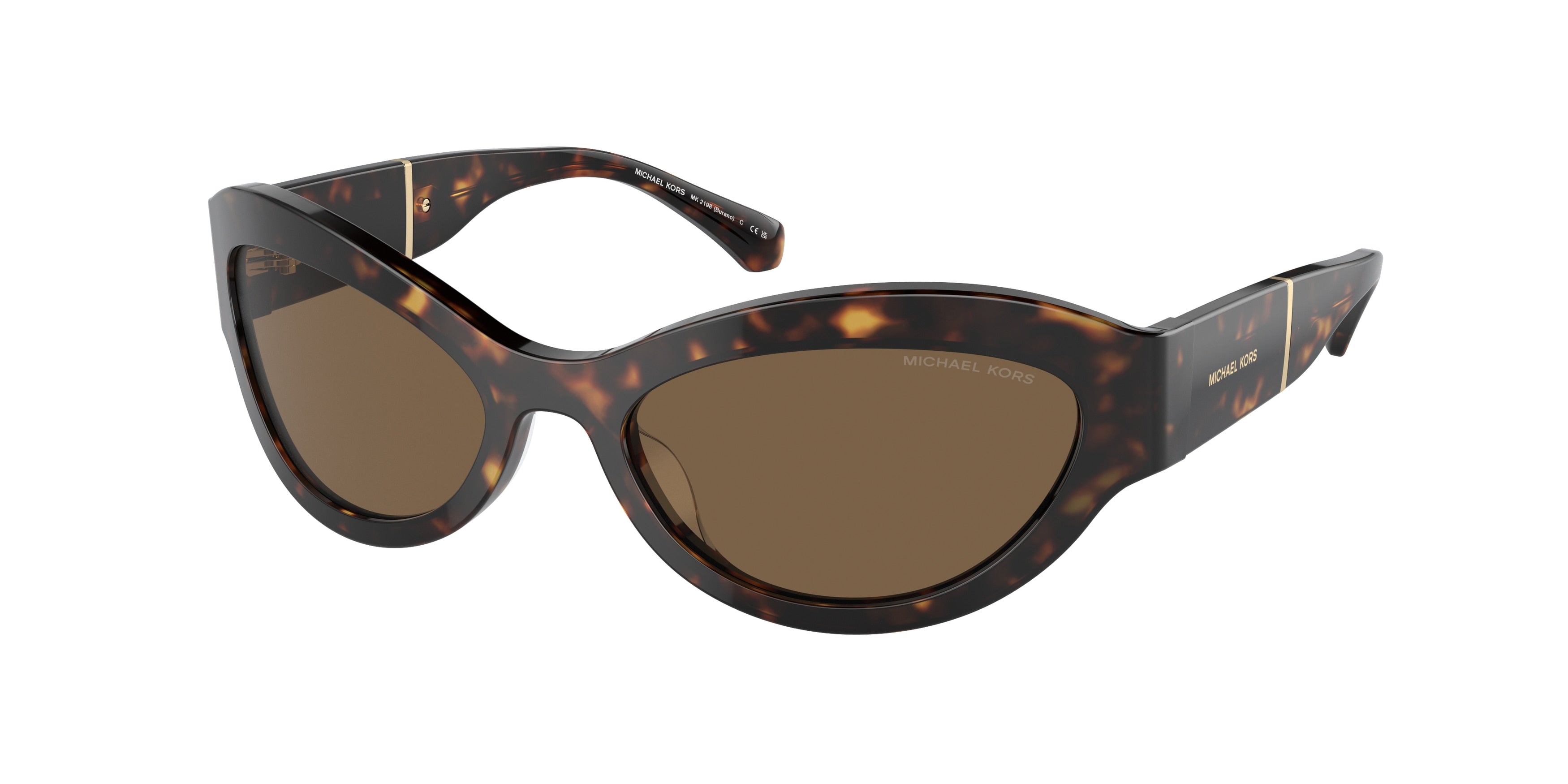 Michael Kors BURANO MK2198 Oval Sunglasses  300673-Dark Tortoise 59-130-19 - Color Map Tortoise
