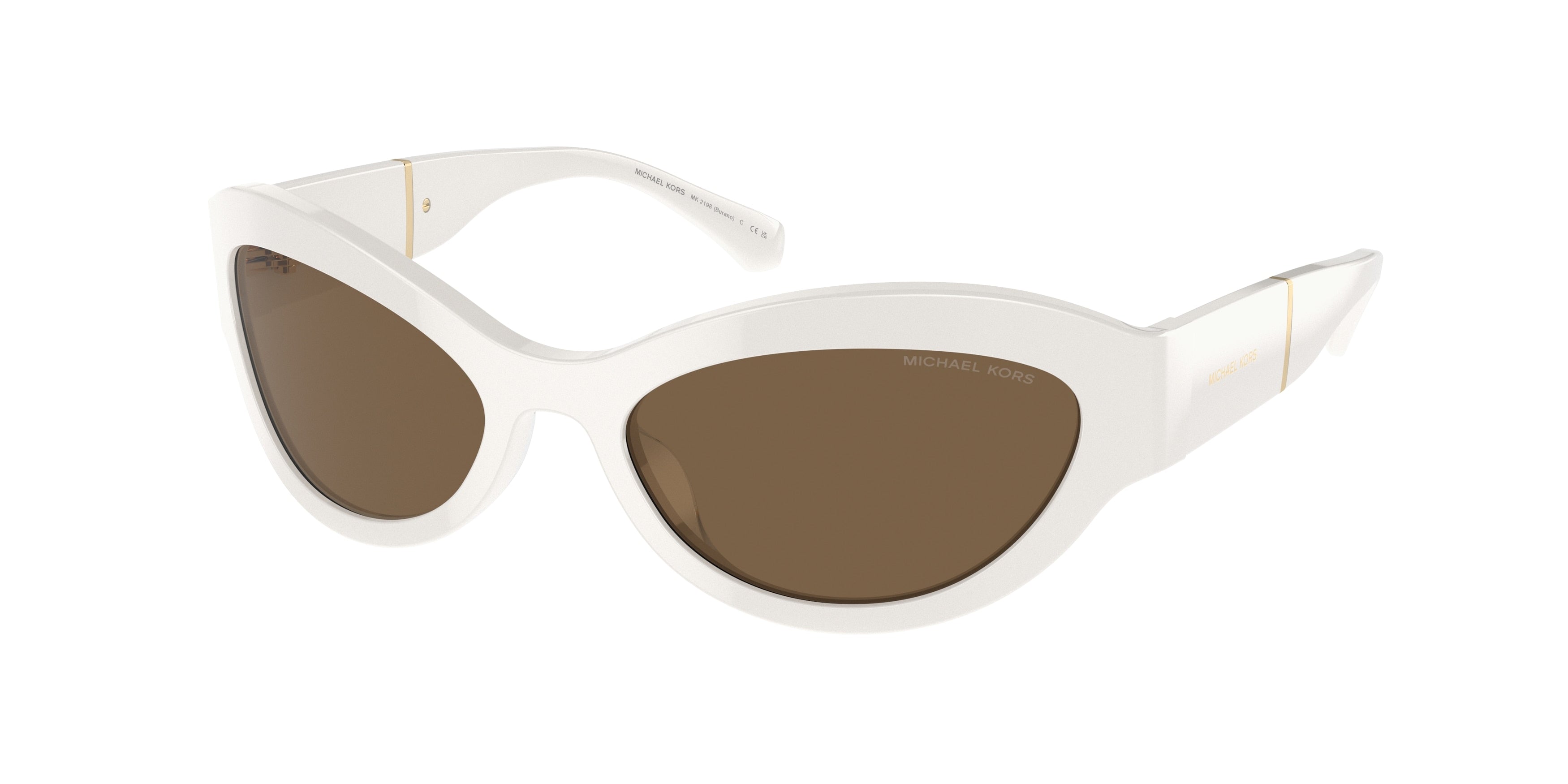 Michael Kors BURANO MK2198 Oval Sunglasses  310073-Optic White 59-130-19 - Color Map White