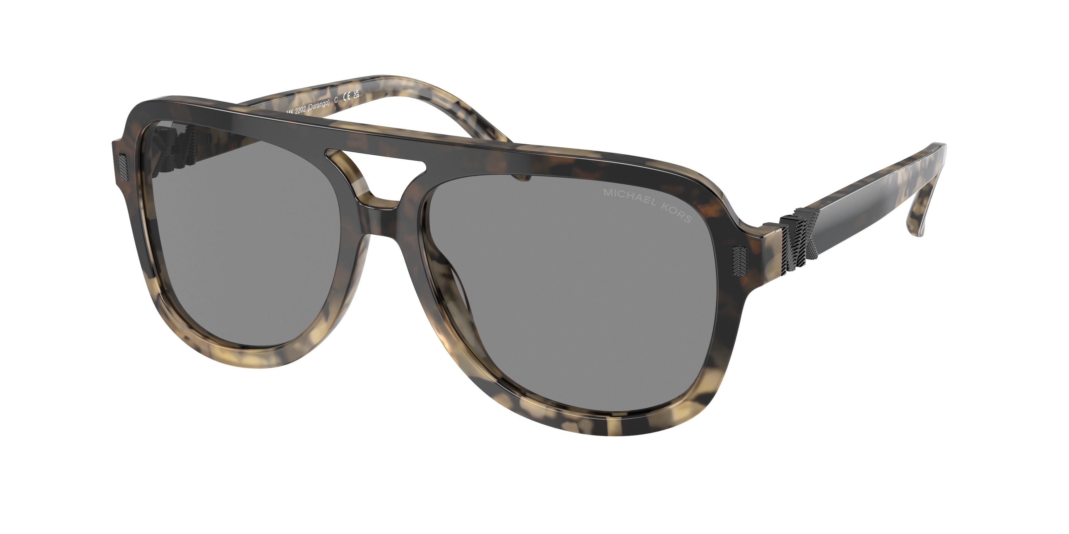 Michael Kors DURANGO MK2202 Pilot Sunglasses  39423F-Black Grey Gradient Tortoise 57-140-16 - Color Map Dark Grey Solid