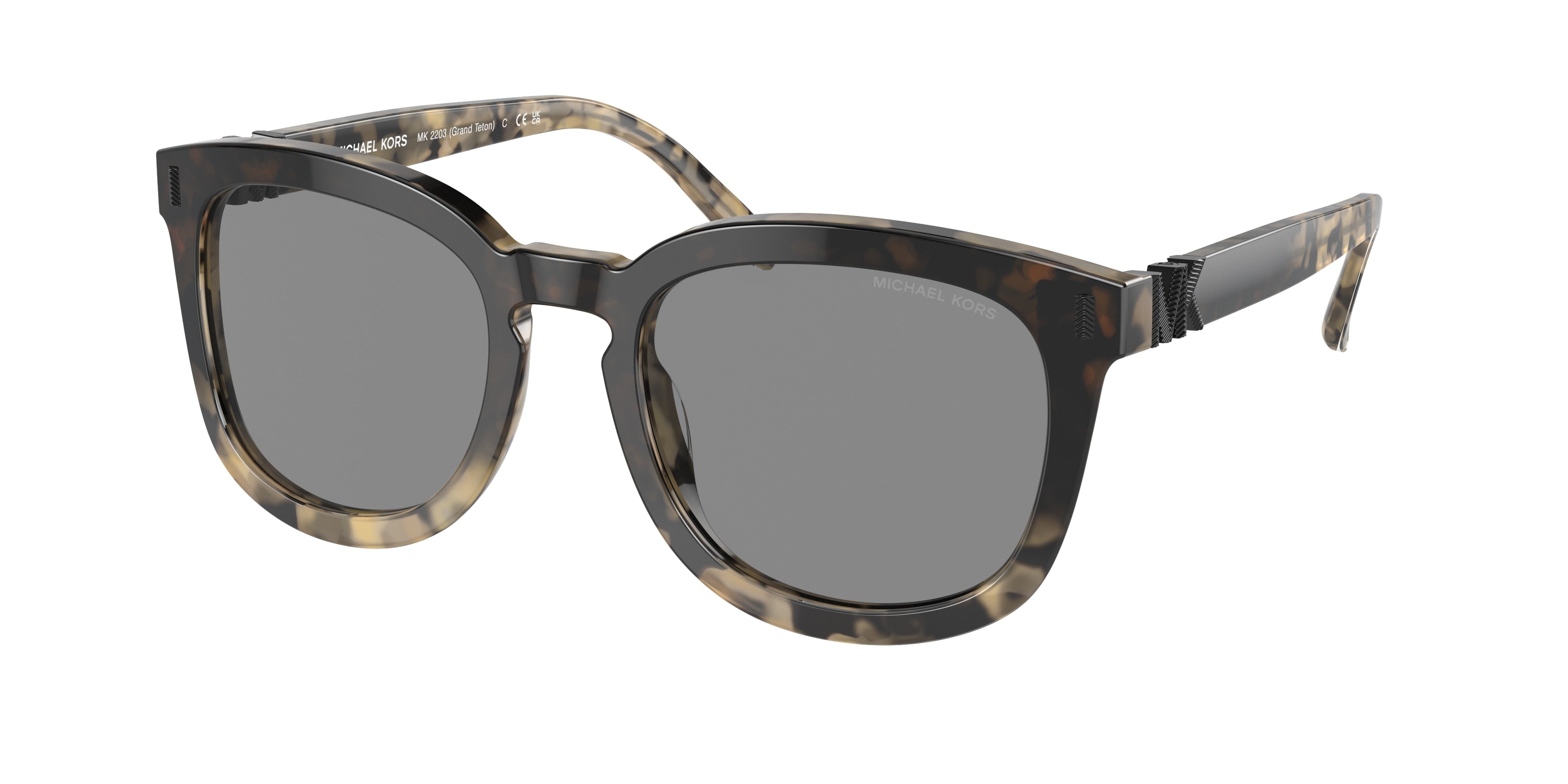 Michael Kors GRAND TETON MK2203 Round Sunglasses  39423F-Black Grey Gradient Tortoise 54-140-21 - Color Map Dark Grey Solid