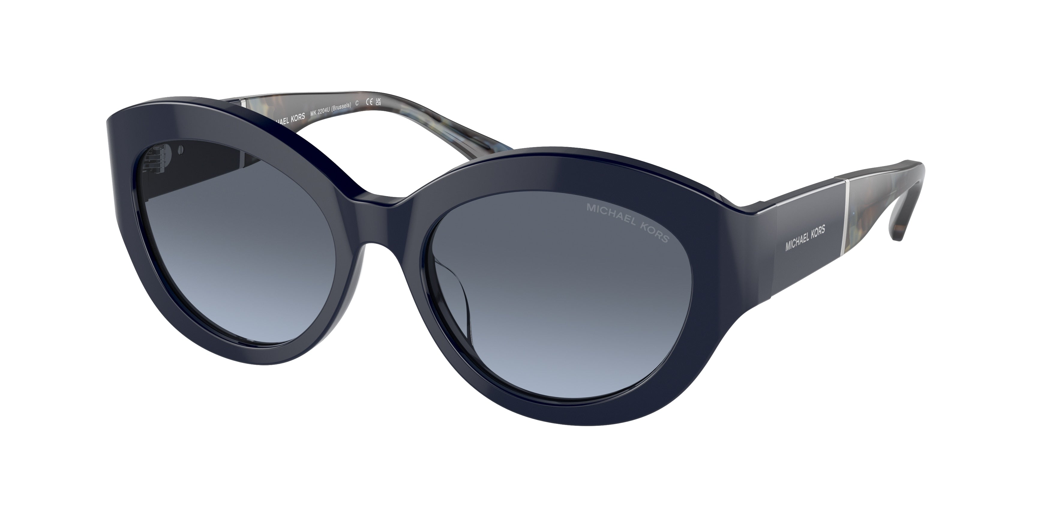 Michael Kors BRUSSELS MK2204U Cat Eye Sunglasses  39488F-Blue 54-140-18 - Color Map Blue