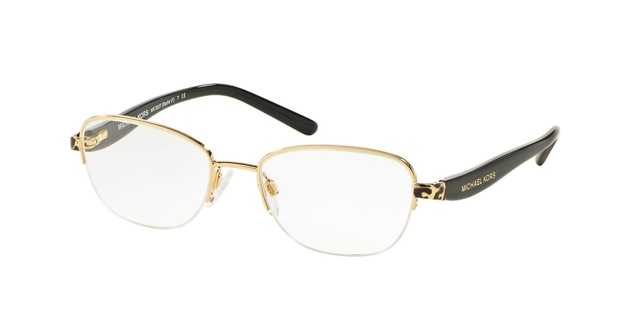 Michael Kors MK3007 Rectangle Eyeglasses  1004-GOLD /BLACK 49-17-135 - Color Map gold