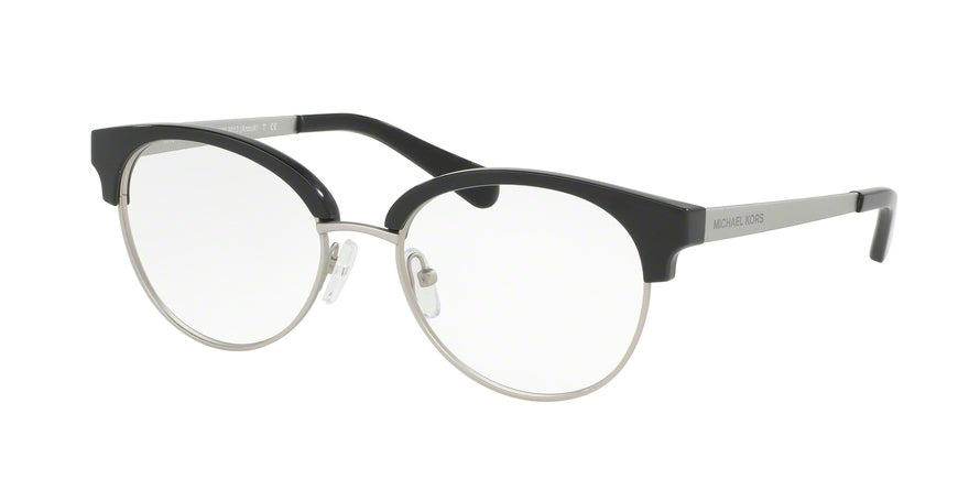 Michael Kors ANOUK MK3013 Round Eyeglasses  1142-BLACK/SILVER IRIDESCENT 52-17-135 - Color Map black