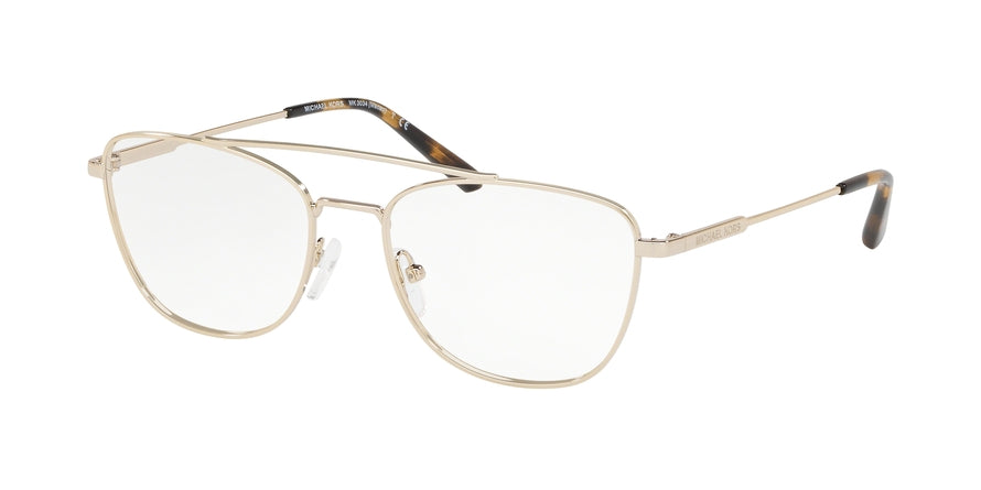 Michael Kors MACAO MK3034 Butterfly Eyeglasses  1014-LIGHT GOLD 53-17-140 - Color Map gold