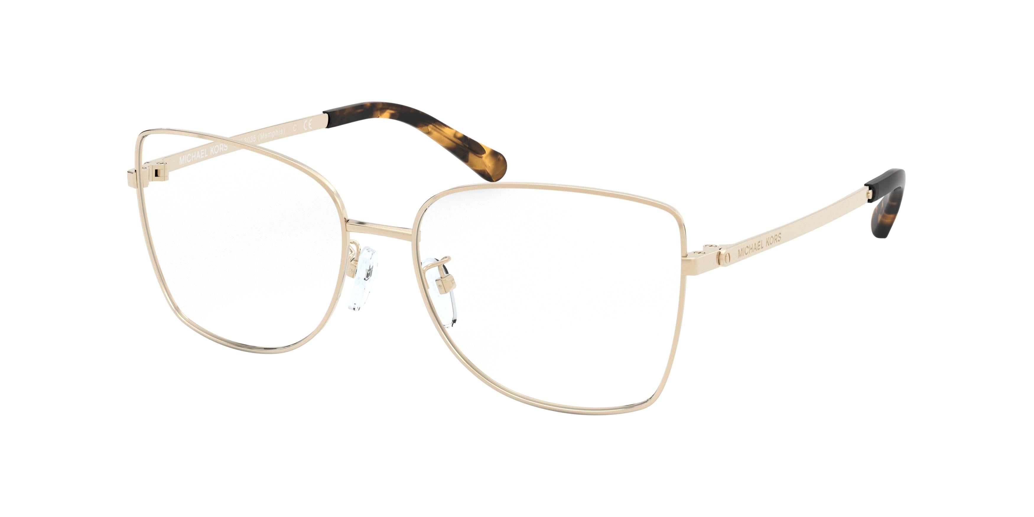 Michael Kors MEMPHIS MK3035 Butterfly Eyeglasses  1014-Light Gold 54-140-16 - Color Map Gold